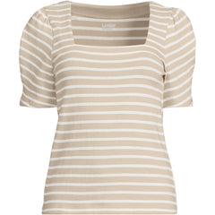 Women's Puff Sleeve Mariner Square Neck Top