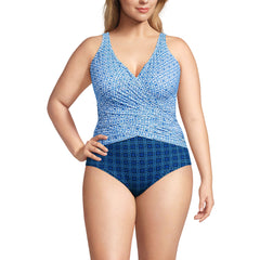Women's Plus Size SlenderSuit Wrap One Piece Swimsuit