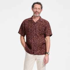 Men's Short Sleeve Linen Hawaiian Camp Collar Shirt