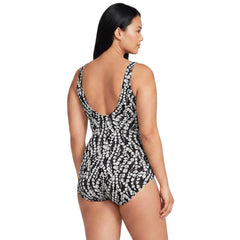 Women's Plus Size Long Tugless Low Leg One Piece Swimsuit