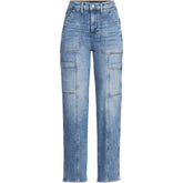 Women's Plus Size Denim High Rise Utility Cargo Ankle Jeans