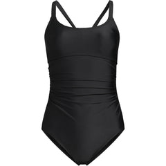 Women's Essential Tie Back Ruched One Piece Swimsuit