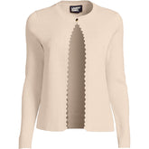 Women's Ribbed Scallop Cardigan Sweater - Set Top