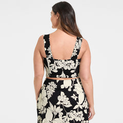 Women's Plus Size Square Neck Midkini Top