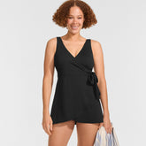 Women's DD-Cup Side Tie Mini Swim Dress Swimsuit