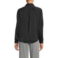 Women's Petite Charmeuse Utility Popover Blouse