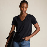 Women's Petite Short Sleeve Lightweight Jersey Gathered Shoulder T-Shirt
