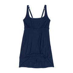 Women's Chlorine Resistant Tummy Control Square Neck Swim Dress One Piece Swimsuit with Shorts