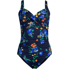 Women's Petite Sweetheart Underwire Wrap One Piece Swimsuit