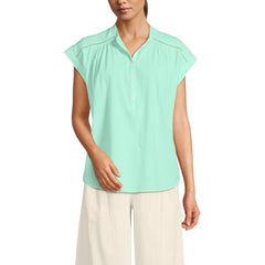 Women's Cotton Voile Drop Shoulder Short Sleeve Top