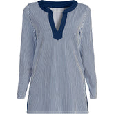 Womens SunShade UPF50 Quickdry Long Sleeve Notched Collar Tunic Swim Cover-up