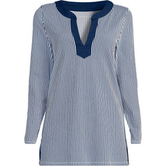 Womens SunShade UPF50 Quickdry Long Sleeve Notched Collar Tunic Swim Cover-up