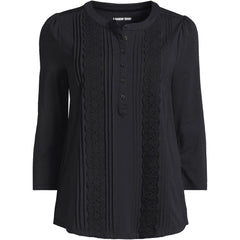 Women's 3/4 Sleeve Lightweight Jersey Embellished Top