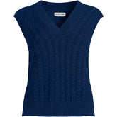 Women's Plus Size Drifter Modern Cable V Neck Vest Sweater
