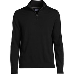 Men's Tall Long Sleeve Fine Gauge Cotton Quarter Zip Sweater