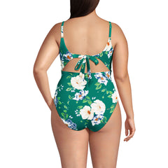 Women's Plus Size Wrap Monokini High Leg One Piece Swimsuit