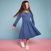 Girls Long Sleeve Ribbed Dress