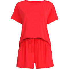 Women's Cooling 2 Piece Pajama Set - Short Sleeve Tee and Shorts