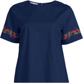 Women's Plus Size Poplin Eyelet Shirt
