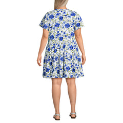 Women's Plus Size Cotton Jersey Tiered Mini Dress