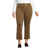 Women's Plus Size High Rise Corduroy Kick Crop Pants