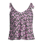Women's D-Cup Tie Shoulder Flutter Tankini Top