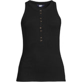 Women's Plus Size Drapey Rib Fitted Henley Tank Top
