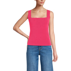 Women's Square Neck Tank Sweater - Set Top