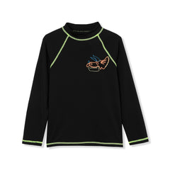 Boys Chlorine Resistant Long Sleeve Mock Neck UPF 50 Rash Guard
