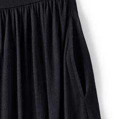 Women's Slub Cap Sleeve Shirred Skirt Midi Dress