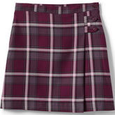 Girls Slim Plaid A-line Skirt Below the Knee