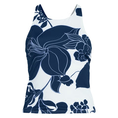 Women's Plus Size DD-Cup Tugless High Neck Strappy Back Tankini Swimsuit Top