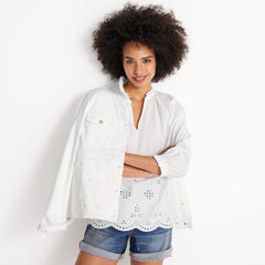 Women's Eyelet Split Neck Shirt