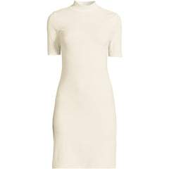 Women's Plus Size Knit Rib Mock Neck Dress