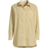Women's Plus Size Oversized No Iron Tunic with Statement Collar Shirt