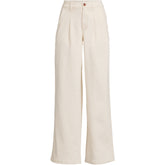 Women's Plus Size High Rise Soft Denim Pleated Wide Leg Trousers