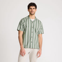 Men's Short Sleeve Linen Hawaiian Camp Collar Shirt
