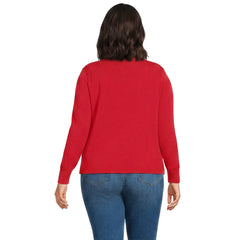 Women's Plus Size Fine Gauge Cotton Crew Cardigan Sweater