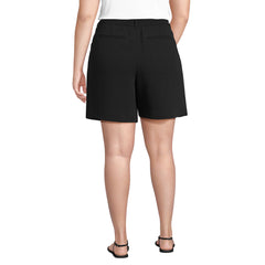 Women's Plus Size High Rise Pleated Crepe 7" Shorts