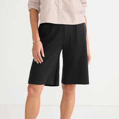 Women's Sport Knit High Rise Pleated 12" Bermuda Shorts