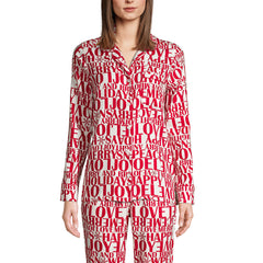 Women's Tall Long Sleeve Print Flannel Pajama Top