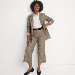 Women's Brushed Flannel High Rise Patch Pocket Wide Leg Crop Pants