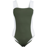 Women's Plus Size Square Neck High Leg One Piece Swimsuit