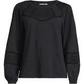 Women's Long Sleeve Slub Pintuck Top