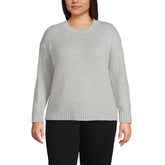 Women's Plus Size Boucle Easy Fit Crew Neck Sweater