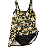 Women's Plus Size Scoop Neck Mini Swim Dress Swimsuit