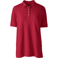 Women's Plus Size Banded Short Sleeve Mesh Polo