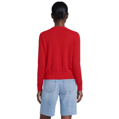 Women's Fine Gauge Cotton Crew Cardigan Sweater