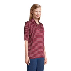 Women's Petite Super Soft Elbow Sleeve Cowl Neck Pullover Top