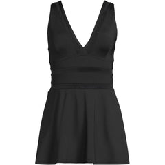 Women's Long Mesh V-neck Mini Swim Dress Swimsuit
